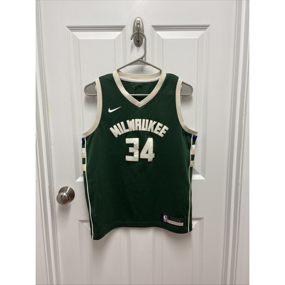 Giannis Antetokounmpo Milwaukee Bucks Kids Large Nike Swingman Jersey